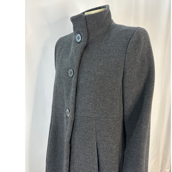 Calvin Klein Stand collar wool pea coat Charcoal color size 10 - Picture 8 of 14